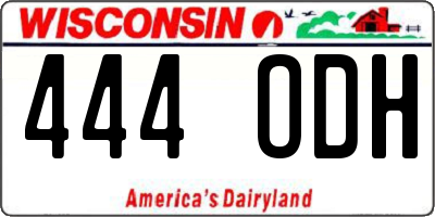 WI license plate 444ODH