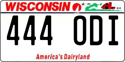 WI license plate 444ODI