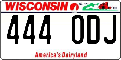 WI license plate 444ODJ