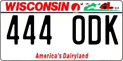 WI license plate 444ODK