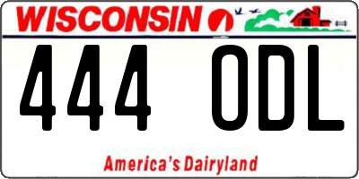 WI license plate 444ODL