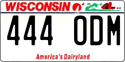 WI license plate 444ODM