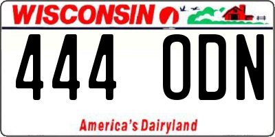 WI license plate 444ODN