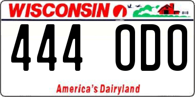 WI license plate 444ODO