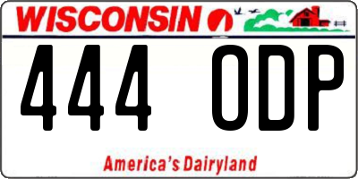 WI license plate 444ODP