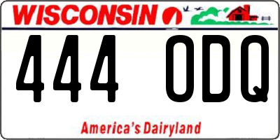 WI license plate 444ODQ