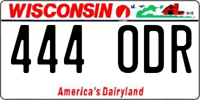 WI license plate 444ODR