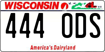 WI license plate 444ODS