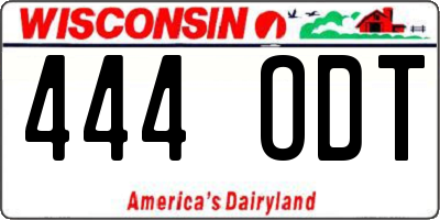 WI license plate 444ODT