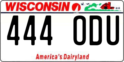 WI license plate 444ODU