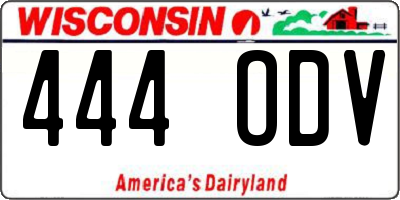WI license plate 444ODV