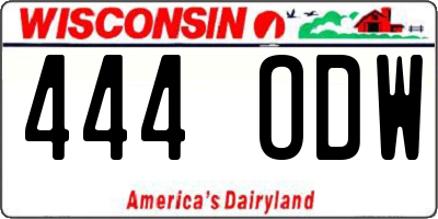 WI license plate 444ODW