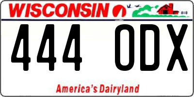 WI license plate 444ODX