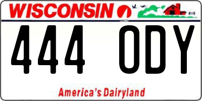 WI license plate 444ODY