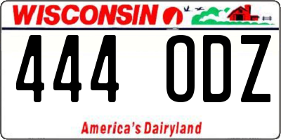 WI license plate 444ODZ
