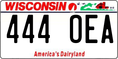 WI license plate 444OEA