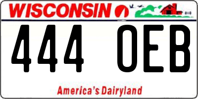 WI license plate 444OEB
