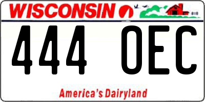 WI license plate 444OEC