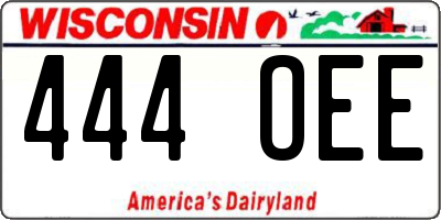 WI license plate 444OEE