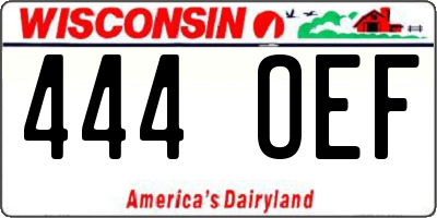 WI license plate 444OEF