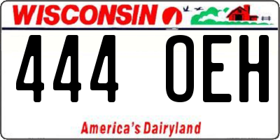 WI license plate 444OEH