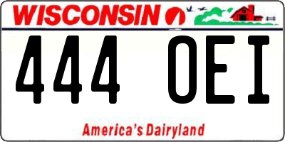 WI license plate 444OEI