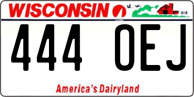 WI license plate 444OEJ