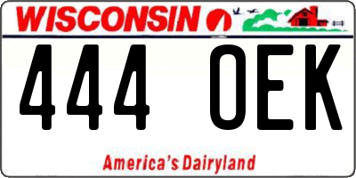 WI license plate 444OEK