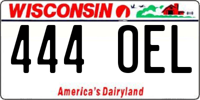 WI license plate 444OEL