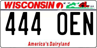 WI license plate 444OEN