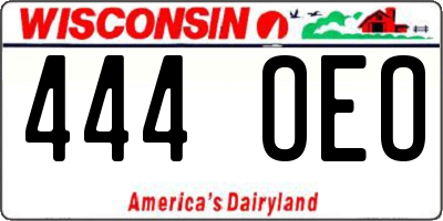 WI license plate 444OEO