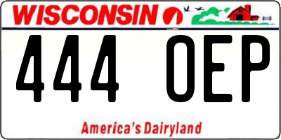 WI license plate 444OEP