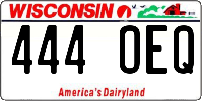 WI license plate 444OEQ