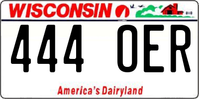 WI license plate 444OER