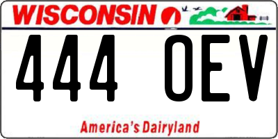 WI license plate 444OEV