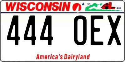 WI license plate 444OEX