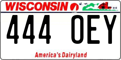 WI license plate 444OEY