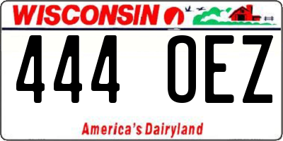 WI license plate 444OEZ
