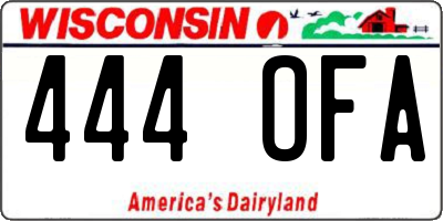 WI license plate 444OFA