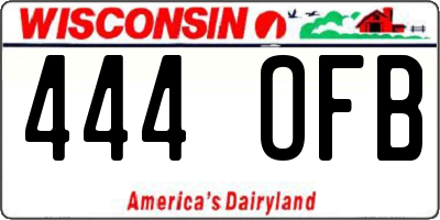 WI license plate 444OFB