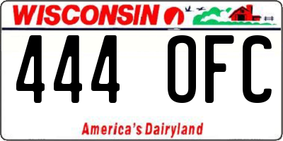 WI license plate 444OFC