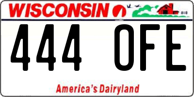WI license plate 444OFE