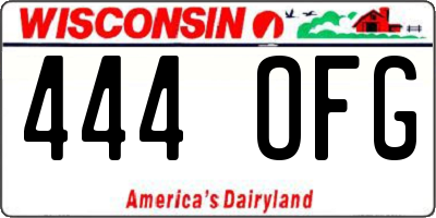 WI license plate 444OFG