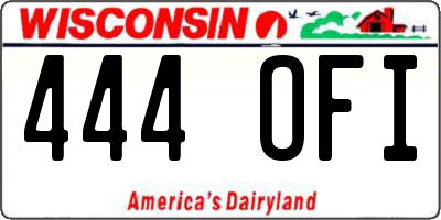 WI license plate 444OFI