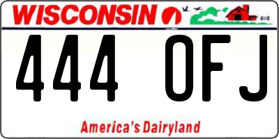 WI license plate 444OFJ