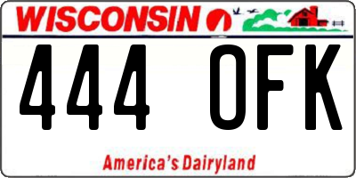WI license plate 444OFK