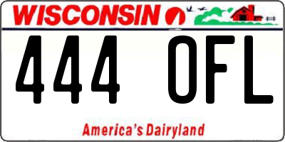 WI license plate 444OFL