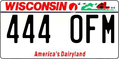 WI license plate 444OFM