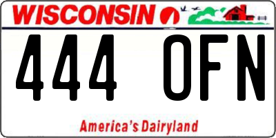 WI license plate 444OFN