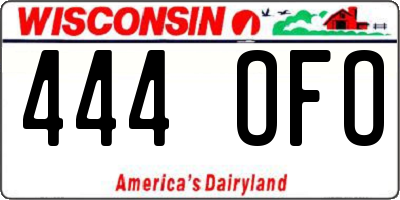 WI license plate 444OFO